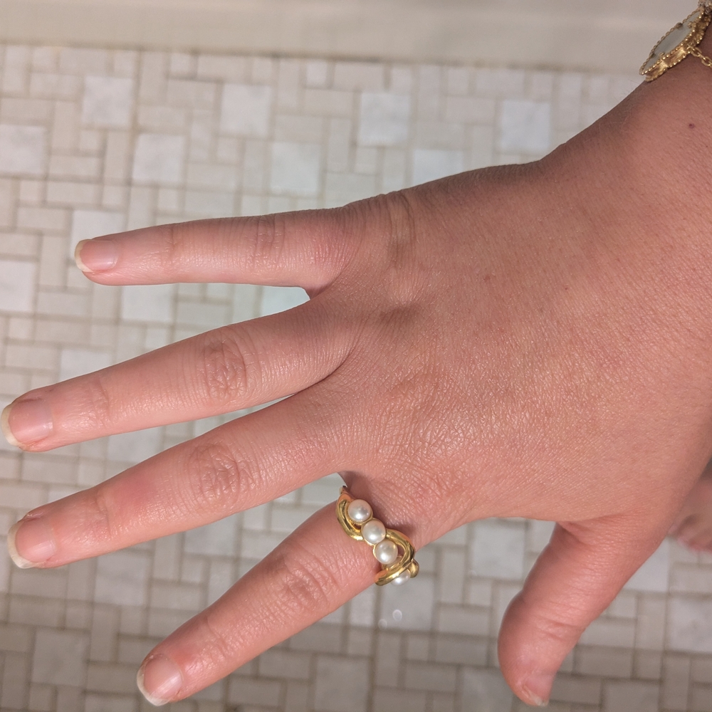 Molten Pearl Twisted Stacking Ring - image 5